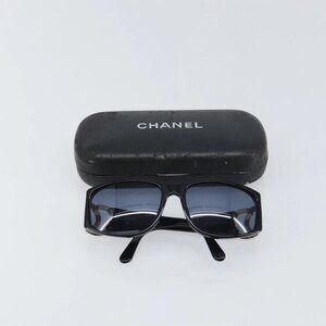 CHANEL Sunglasses plastic Black CC Auth SW1861